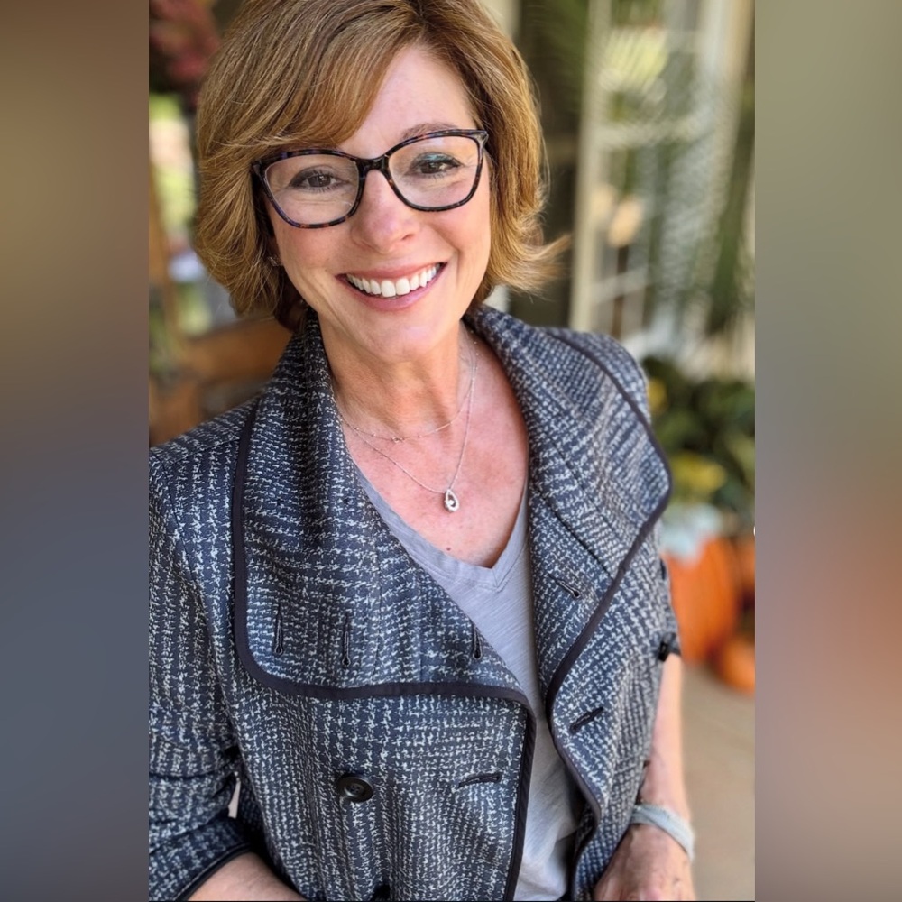 NEW! CABI Chill Jacket, Plaid Printed Ponte, Blue / Grey / Black, size XL NWOT